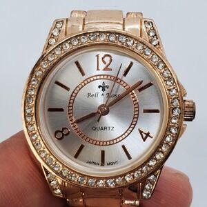Bell & Rose Women's Watch Rose Gold Crystal Accent 30MM 7" Wrist New‎ Battery